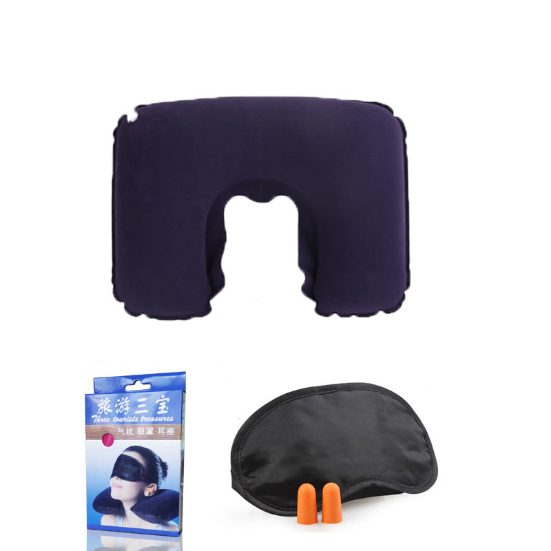 Almohada de Viaje Hinchable de Terciopelo para Acampada y Siestas