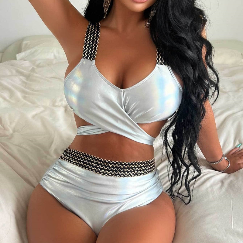 Conjunto de bikini de talle alto para mujer - Moderno y elegante