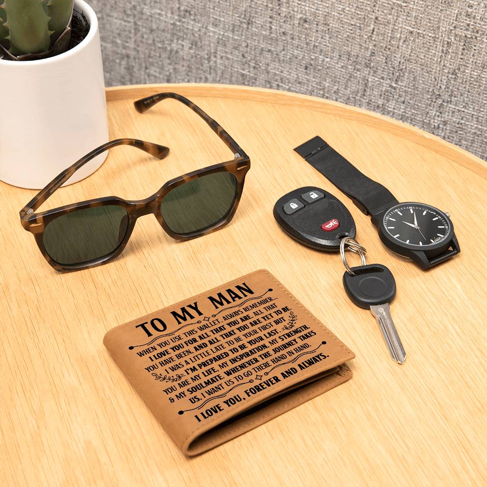 Para Mi Hombre Inspiración (Negro) – Cartera de Cuero