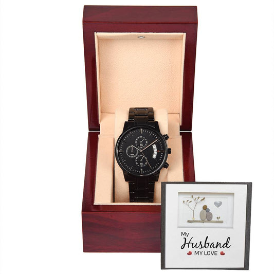 Mi marido, mi amor - Reloj cronógrafo negro