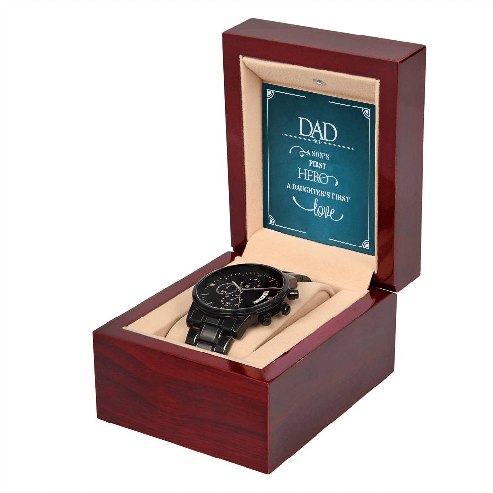 El primer héroe de un hijo - Reloj cronógrafo negro