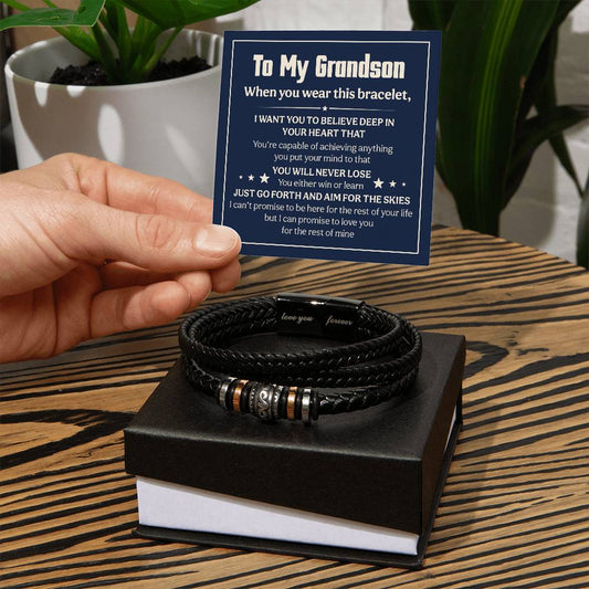 Te amaré por siempre, nunca te perderé (Para mi nieto) – Pulsera