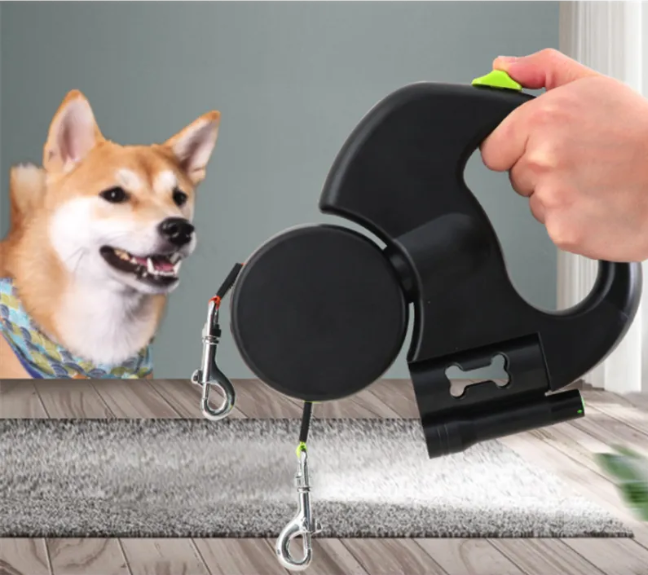 Correa doble automática para perros