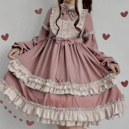 Japanese Soft Girl Cat Party Dress for Spring/Summer
