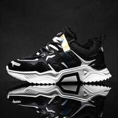 Men's Plush Dad Shoes with Reflective Laces