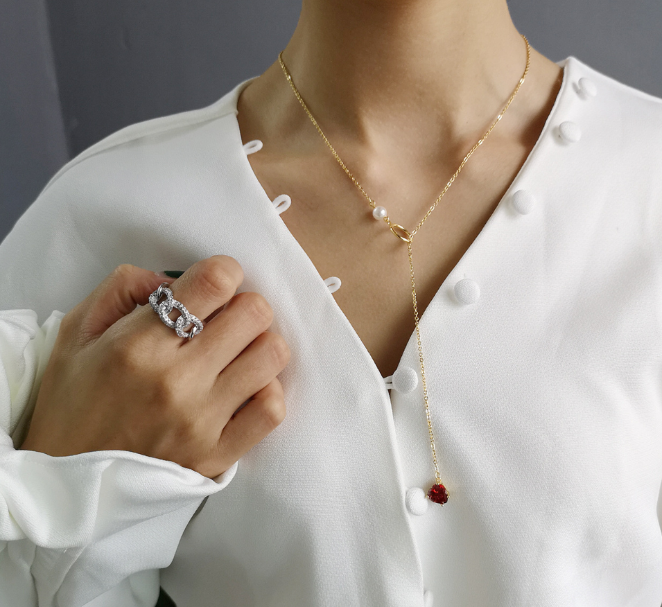 Collar de Corazón, Gargantilla y Collar de Perlas