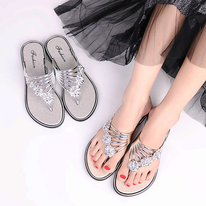 Chanclas planas de verano para mujer, pantuflas informales ligeras