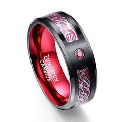 BONLAVIE 8mm Men's Tungsten Wedding Band with Dragons