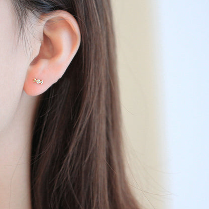 925 Silver 14K Gold Mini Candy Stud Earrings