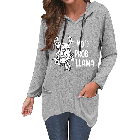 Cute Cat Ear Sweater - No Prob Llama Design