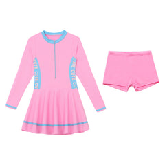 Solid Color Children's Dress Style Swimsuit