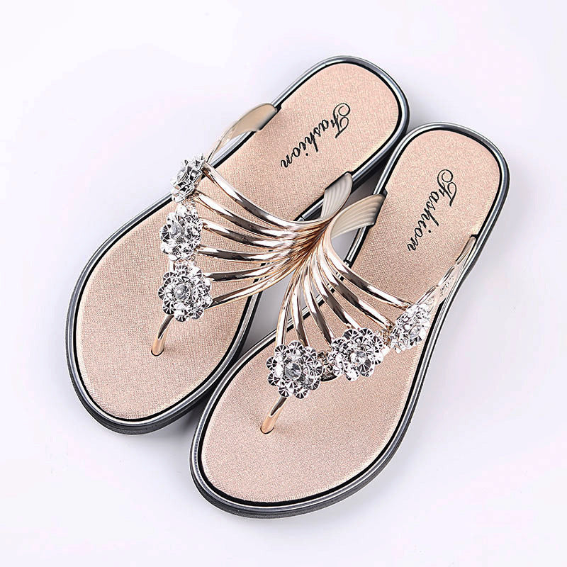 Chanclas planas de verano para mujer, pantuflas informales ligeras