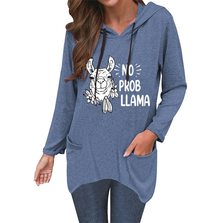 Cute Cat Ear Sweater - No Prob Llama Design