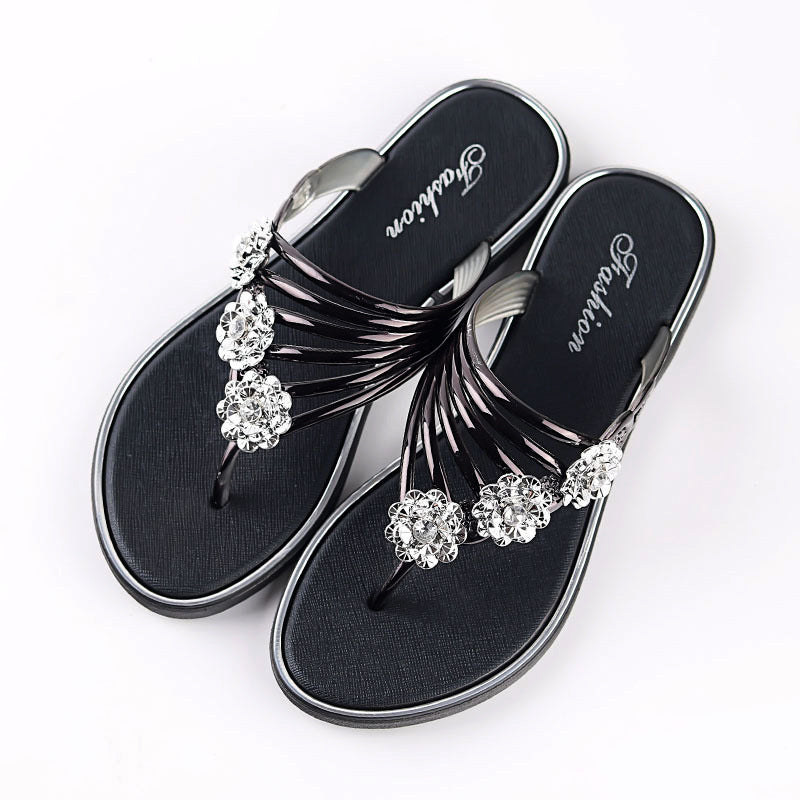 Chanclas planas de verano para mujer, pantuflas informales ligeras