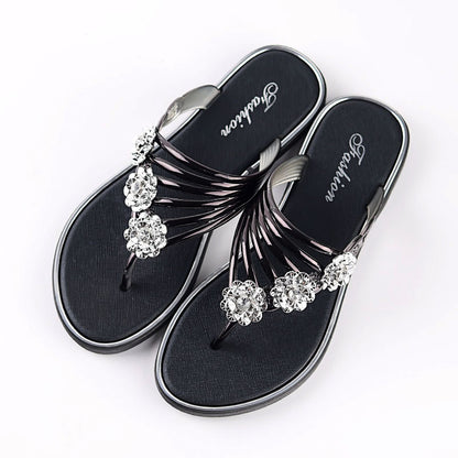 Chanclas planas de verano para mujer, pantuflas informales ligeras