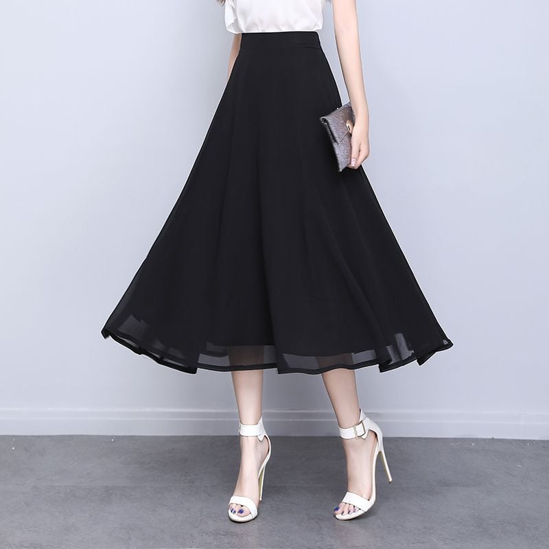 Oversized Summer Chiffon Half Skirt for Women