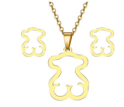 Conjunto de collar con colgante de corazón para mujer - Cadena corta elegante