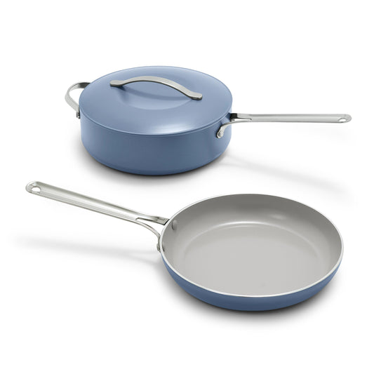 GreenPan Nova 10” Frying Pan Skillet and 4.37QT Sauté Pan with Lid Oprah’s Favorite Things 2024 PFAS-Free Ceramic Nonstick Induction Suitable Sear Fry Broil Dishwasher & Oven Safe Ocean