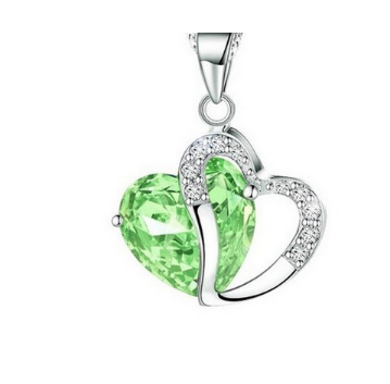 Heart Pendant Water Wave Chain Crystal Necklace for Women