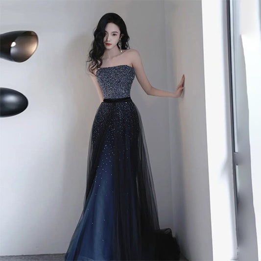Light Luxury Strapless Dress for Performances