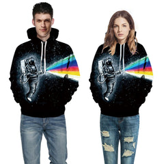 Casual Printed Hooded Loose Pullover Sweatshirt