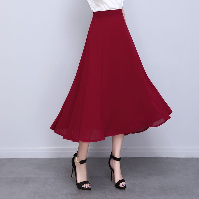 Oversized Summer Chiffon Half Skirt for Women