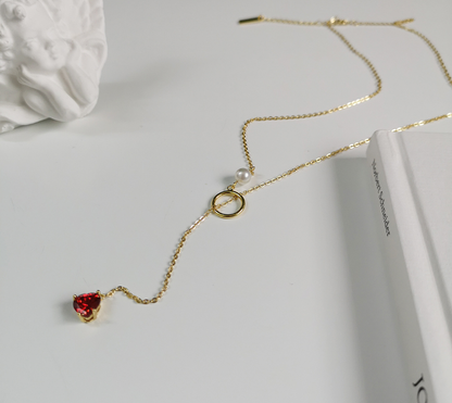 Collar de Corazón, Gargantilla y Collar de Perlas