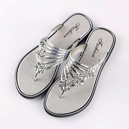 Chanclas planas de verano para mujer, pantuflas informales ligeras