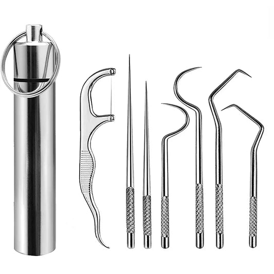 Kit de limpieza dental de 7 piezas con herramientas de acero inoxidable