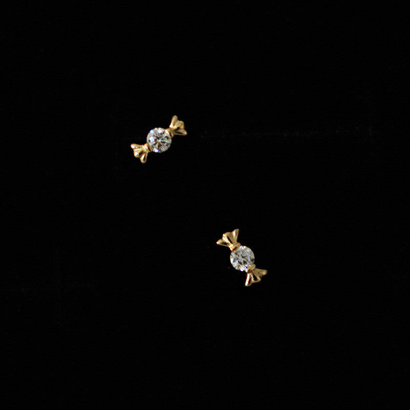 925 Silver 14K Gold Mini Candy Stud Earrings