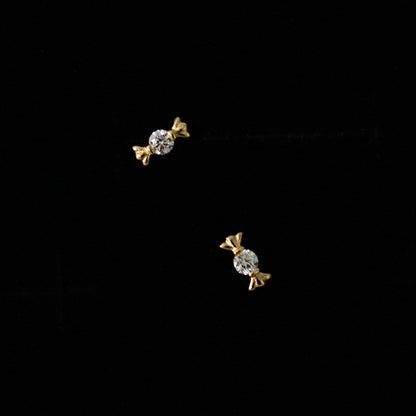 925 Silver 14K Gold Mini Candy Stud Earrings