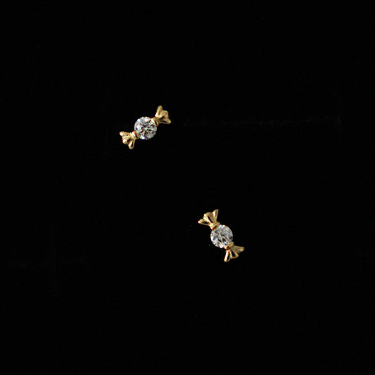 925 Silver 14K Gold Mini Candy Stud Earrings
