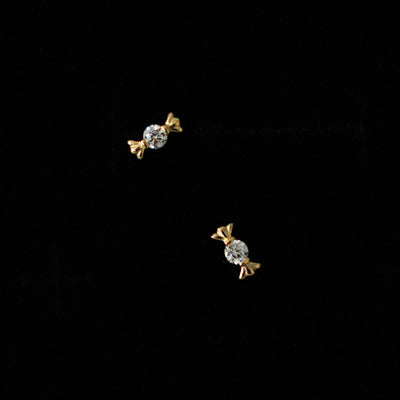 925 Silver 14K Gold Mini Candy Stud Earrings