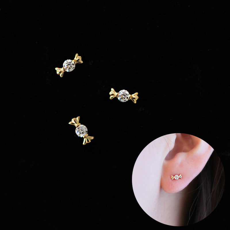 925 Silver 14K Gold Mini Candy Stud Earrings