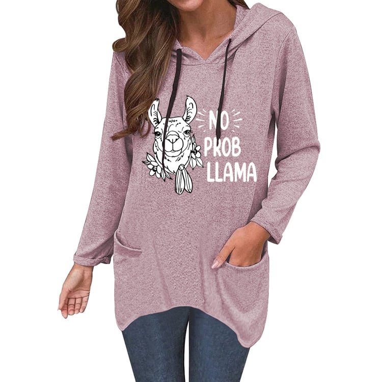 Cute Cat Ear Sweater - No Prob Llama Design