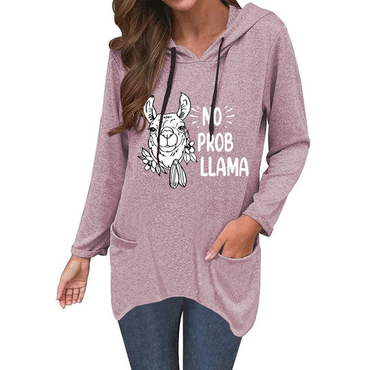 Cute Cat Ear Sweater - No Prob Llama Design