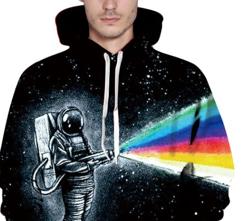 Casual Printed Hooded Loose Pullover Sweatshirt