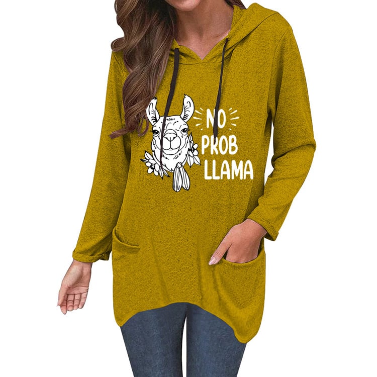 Cute Cat Ear Sweater - No Prob Llama Design