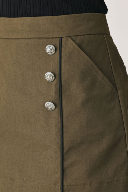 RANGER GREEN TAILORED WOVEN SKORT