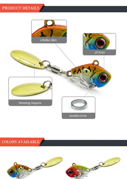 Fishing Lures Wobble Rotating Metal Vib Vibration Tail Winter Fishing 5g 10g15g20g Artificial Hard Baits Jig Spinner Spoon Pesca