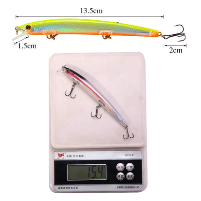 1PC Long Shot 135mm/15.4g Minnow Fishing Lures Flying Fish Classic Wobblers Plastic Hard Crankbait Carp Pike Fishing Tackle