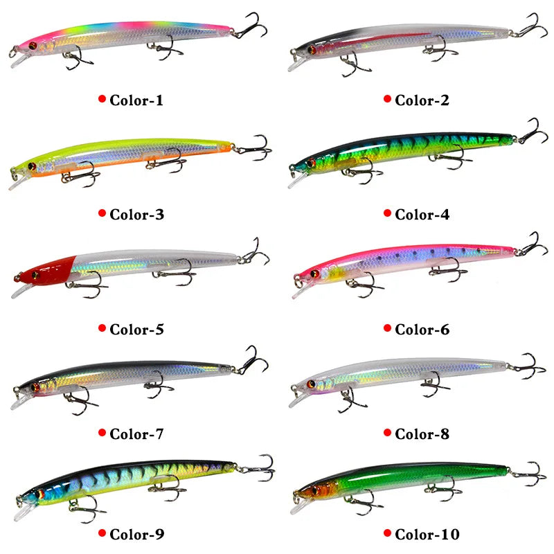 1PC Long Shot 135mm/15.4g Minnow Fishing Lures Flying Fish Classic Wobblers Plastic Hard Crankbait Carp Pike Fishing Tackle