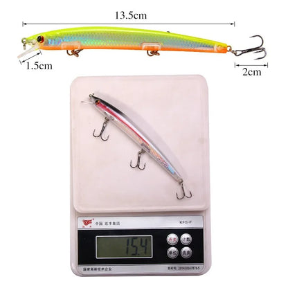 1PC Long Shot 135mm/15.4g Minnow Fishing Lures Flying Fish Classic Wobblers Plastic Hard Crankbait Carp Pike Fishing Tackle