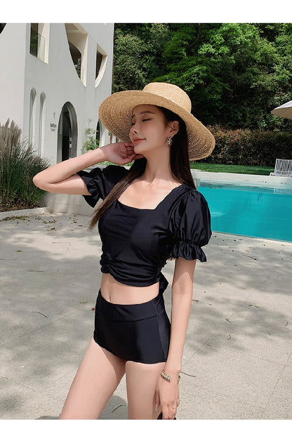 Couples Swimsuit Women's Split Swimsuit Hot Spring Small Chest Push-up Slimming High Waist Bikini Swimming Holiday Men's Beach Pants