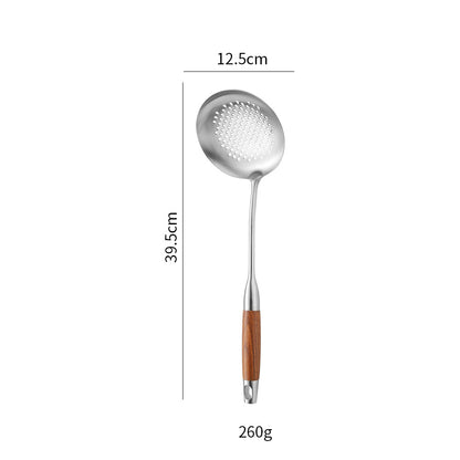 Cross-Border Kitchenware 316 Stainless Steel Spatula for Cooking Household Soup Spoon Rosewood Handle Spatula Kitchen Utensils Frying Spoon