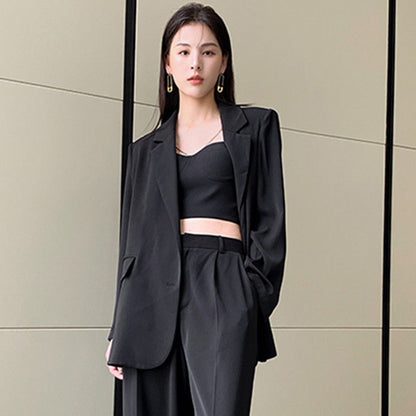 Spring Tops 2026 Internet Celebrity Trendy White Blazer High-End Design New Black Niche Jacket for Women