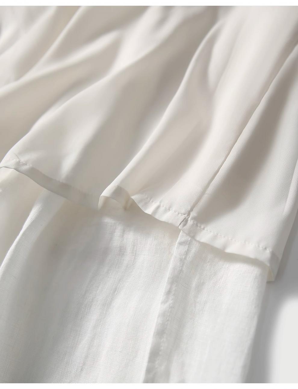 Cross-border 2025 Summer New Breathable Loose White suit Simple Breathable Top Shorts Two-piece Set