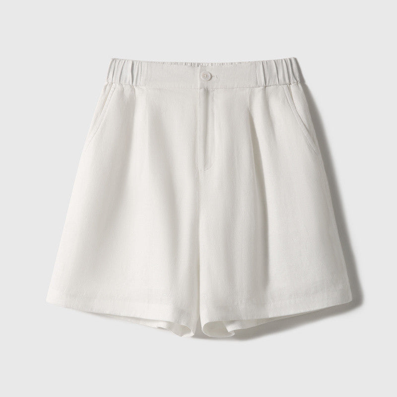 Cross-border 2025 Summer New Breathable Loose White suit Simple Breathable Top Shorts Two-piece Set