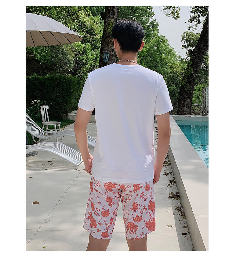 Couples Swimsuit Women's Split Swimsuit Hot Spring Small Chest Push-up Slimming High Waist Bikini Swimming Holiday Men's Beach Pants