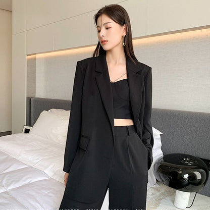 Spring Tops 2026 Internet Celebrity Trendy White Blazer High-End Design New Black Niche Jacket for Women